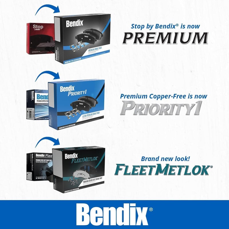 بنديكس Bendix Fleet Metlok MKD1278FM وسادات فرامل أمامية شبه معدنية لسيارة Ford Expedition 2009-2007، Lincoln Navigator 2009-2007 - Image 4